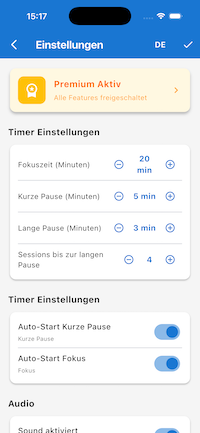 Einstellungen Screenshot